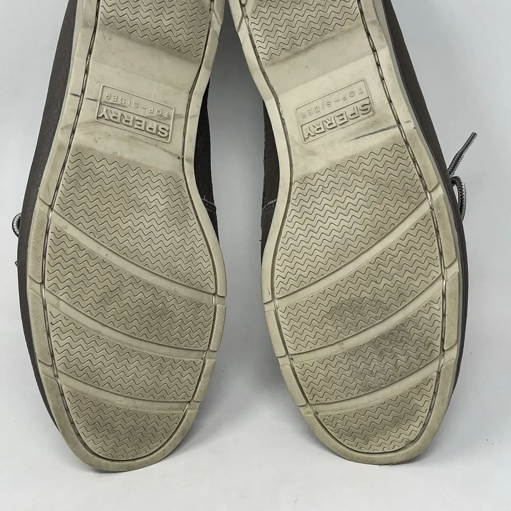 Sperry Top Sider Leeward Boat Shoes Mens 12 M Gray Leather 2 Eye Moccasins
